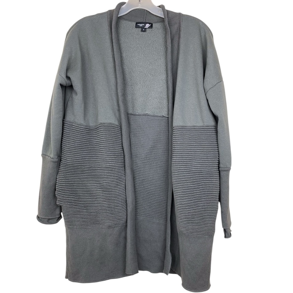 Fundamental Performance Ribbed Open Cardigan Split Back Athleisure